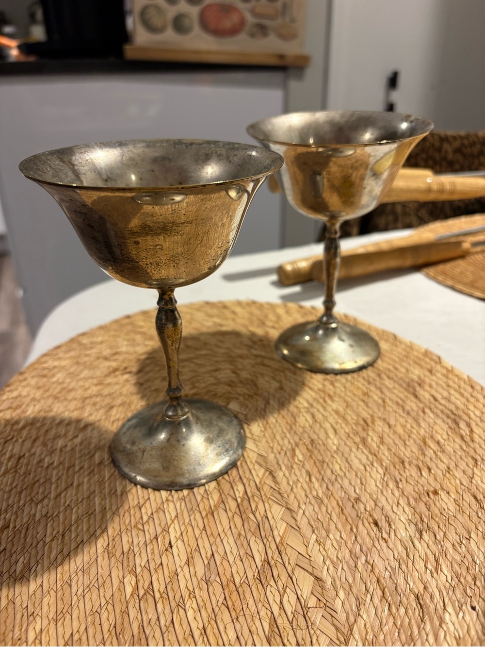 Vintage Silver-Plated Goblets – Set of 2